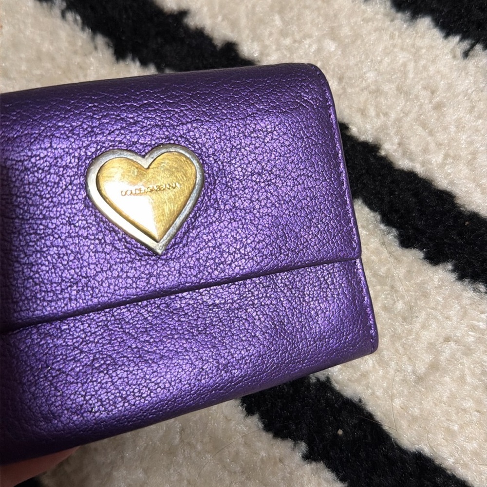 Dolce & Gabbana Metallic Purple Leather Wallet - Picture 3 of 10